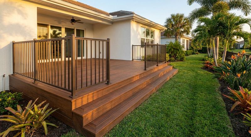 New composite deck with pergola on a Gainesville FL home by Trini Homes