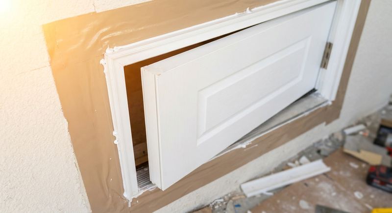 New exterior door being set into a properly flashed frame opening