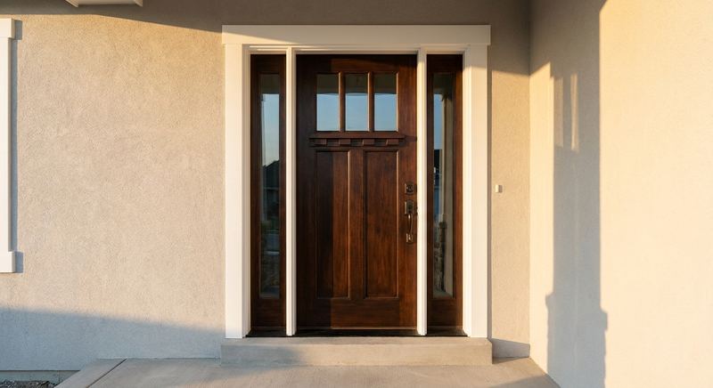 Craftsman entry door perfectly set in its frame with crisp even gaps by Trini Homes in Gainesville FL